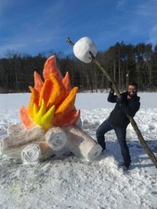 Okay, it would probably not go anywhere. But still, a snow fire is quite awesome.