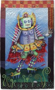 Who says quilts had to be boring? This robot even has spikes. Don't want to get near that.