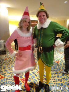 Yes, they the pink Jovie costume from the Elf movie, too. And yes, it does look quite cute.