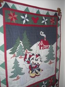 This one has Mickey and Minnie in the snow. And the quilt is used for display mostly.