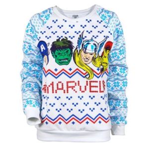 This one includes Captain America, the Hulk, Thor, and Iron Man. And Thor shows his long blond hair.