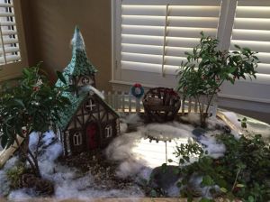 This one also includes snow covered church as well as a wreath. All in all, lovely.