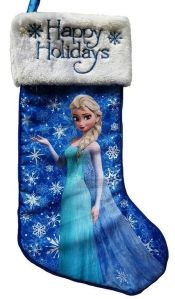 There's also an Olaf stocking. But since Elsa is way more popular, it goes on the post instead.
