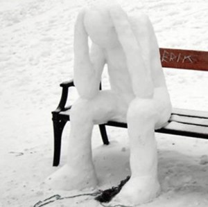 Then again, he probably has other worries like wondering about the melting point. Still, like how he sits on the bench.