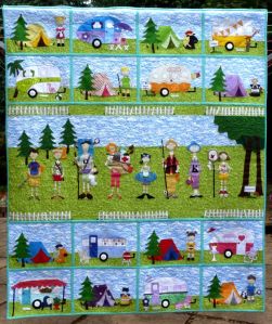 And yes, this is a camping quilt. Love the camping shelter and campers.