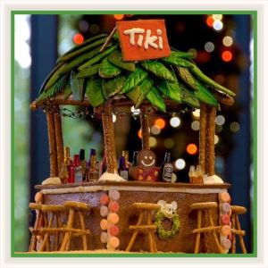 This one has a gingerbread man bartender. Sure it's not Christmasy but I'll allow it.