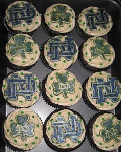 These have the Notre Dame logo and shamrocks. Great for football season and Saint Patrick's Day.