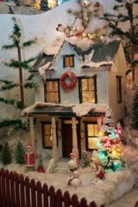 Not to mention, there's light coming from the windows, too. Sure the snow is messy but that's what it is really like.