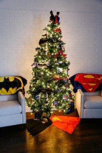 Also works if you can't decide between a Batman and Superman Christmas tree. Still, it fits in with the movie.