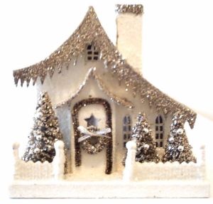 Got to love the glitter on this glitzy and whimsical abode. Almost reminds me of a house from Dr. Seuss.