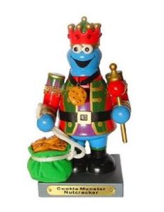 He even has sack of cookies next to him. Love the smile on his face.