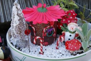 Like how the house is made to resemble a fairy abode with a petal roof. Of course, it has candy cane decoration as well.