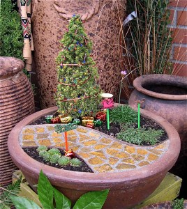 Well, this is just a lonely tree near a road. Still, you can't hate how it's decorated or the presents.