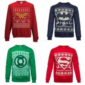 Includes Wonder Woman, Batman, Green Lantern, and Superman. And each is a different color.