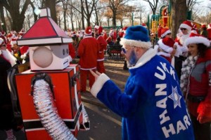 "Santabot naughty detection. Santabot destroy with coal fired laser."