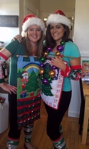 Well, they just have advent calendars over their outfits. And they both seem to be Christmas trees.