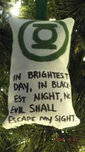 Again, I know nothing about the Green Lantern except that it was based on Aladdin. But I hope I can satisfy any fans who come to this site with this ornament pillow.