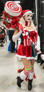 She even has a red and green holiday outfit to match. Though chances are she's most likely getting nothing from Santa.