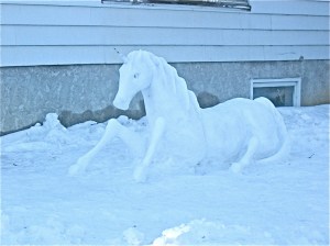 This one was made in someone's yard. And it's topped with an ice horn for good measure.