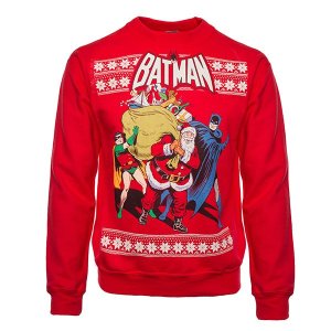 Here are Batman and Robin helping Santa with his sack. As if Santa doesn't have back problems already.