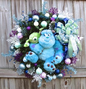 This is a nice Christmas wreath from Monster's Inc. Like how Mike and Sully are featured.