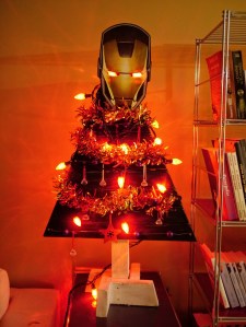 Come to think of it, a metal tree is quite appropriate for Iron Man. Like the lights and tinsel.