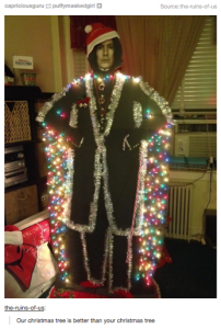 Yes, there are a lot of huge Snape fans out there. But this one really takes the cake. Yeah, not sure if Snape really shows the Christmas spirit.