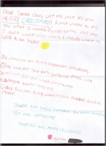 The materialism is bound to creep up somehow. It always does in these kind of letters.