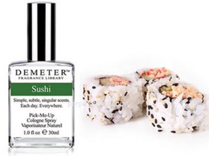 Because there's nothing that smells so sweet like raw fish. Okay, not all sushi has raw fish or even fish, but you know what I mean. Available for women.