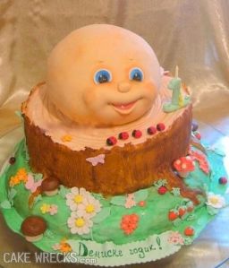 But a Cabbage Patch kid's head on a stump? Oh, God no!