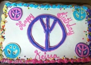 Sure it would've looked great if it weren't for the peace signs being upside down. Not sure what that stands for exactly.