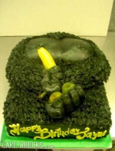 I don't know about you, but from how the fruit's being held, I don't think this is an appropriate cake for children. I mean it seems to suggest something highly suggestive.