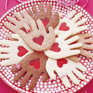 Well, they're hand cookies with hearts in them. And they're in different colors to illustrate diversity.
