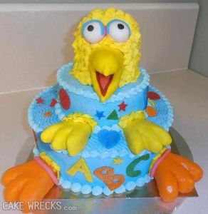 Now this looks very freaky. Here we have Big Bird's feet and wings along with a head that denotes he might've been on drugs before being dismembered. 