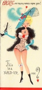 I guess the sex costume here is Wild West prostitute who's armed and dangerous. Then again, I think a guy might want to stay away from her.