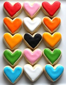 You can also find hearts in yellow, orange, green, blue, or purple. Lovely.
