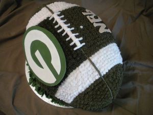 It's even a cheesecake, too. Still, you have to admire the ingenuity of Packers fans.