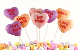 And they probably taste better than the real chalk filled candy hearts that have Necco in business. Available in any color you want.