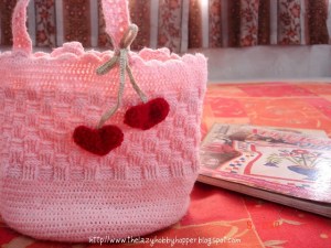 It's pink with tiny red hearts on it. Now that I think of it, it's a great gift unto itself.