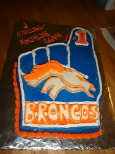Well, someone must be a big Broncos fan. Yet, I do think the lettering is quite charming.