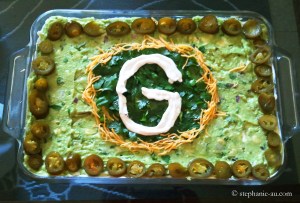 Thankfully, there are plenty of green foots that can fit the bill. On here are guacamole, cilantro, and peppers.