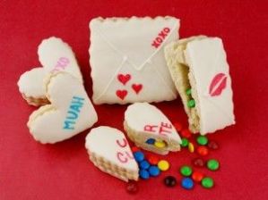 In that, they're hollow and contain M&Ms in them. Also available in envelopes, too,