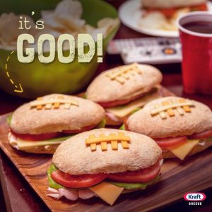 Each one contains ham, cheese, lettuce, and tomato. Great for tailgate parties and playoff games.