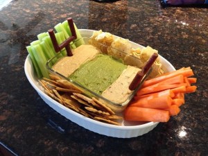 It also features healthy choices like carrots and celery. The dip includes guac, too.