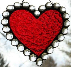 Well, it's certainly a valentine heart all right. Love how the glass around it makes up the lace.