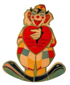 Okay, this clown makes the Joker seem like the guy you'd want to bring to a kid's birthday party. Even more disturbing is how he has his hand sticking out of the heart. Creepy.