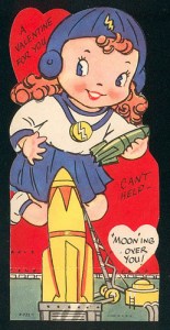 But explain to me how that rocket seems conveniently located between this girl's legs. Oh, and she's holding a rocket in her hand. I think I know why she might be mooning.