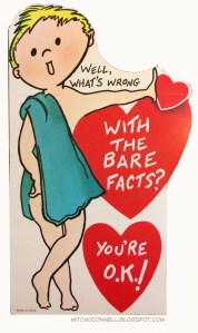 It's valentines like these that make me suspect that these vintage cards were made for adults. This especially goes for the ones with people naked like this.