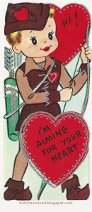 But whether he means to love you or kill you, I can't actually decide. But he seems to have his bow and arrows out either way.