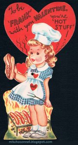 Sure she may look innocent with her hotdog and fire tongs. But there's fire down below and she's holding the hotdog a little too tight.